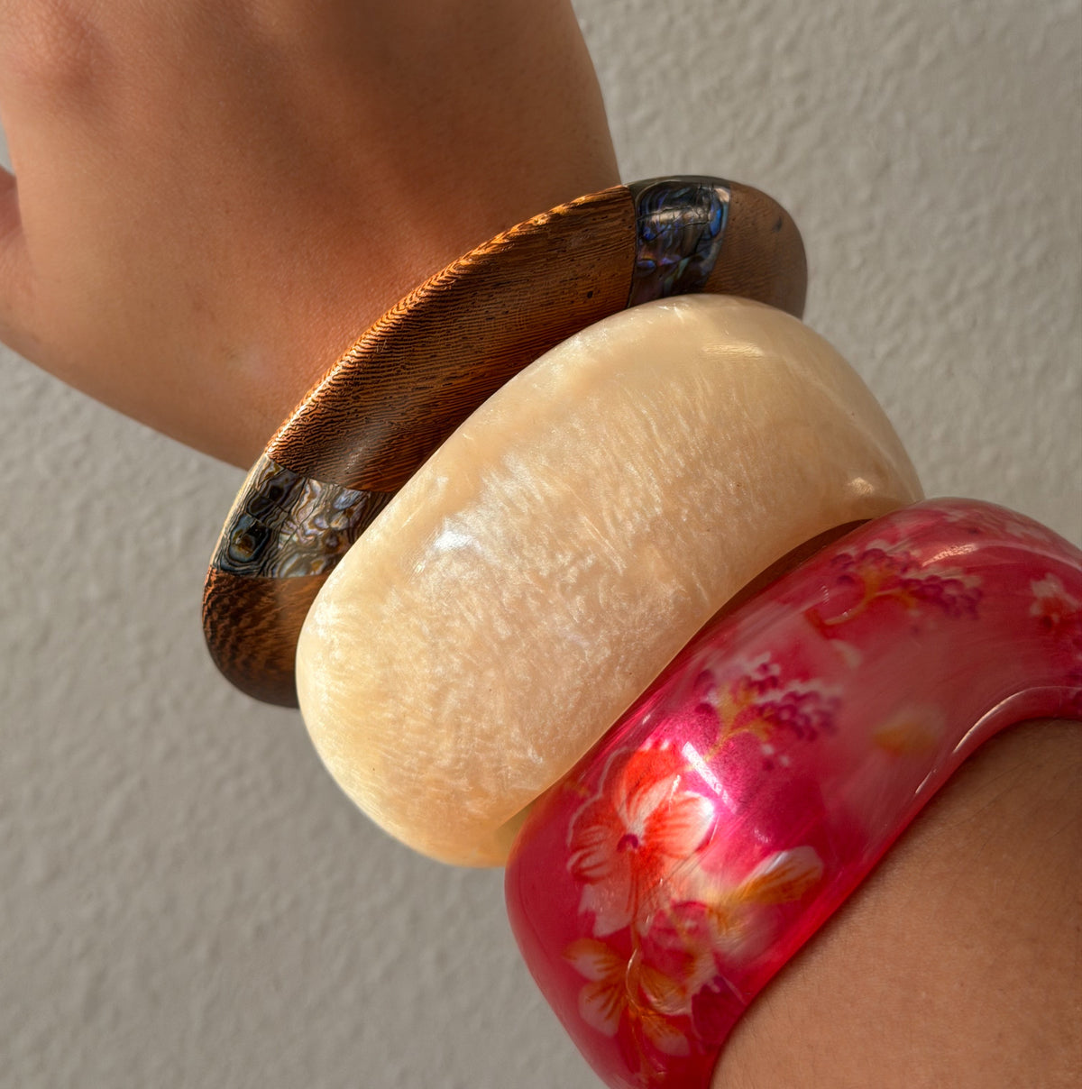 Cream Lucite Bangle