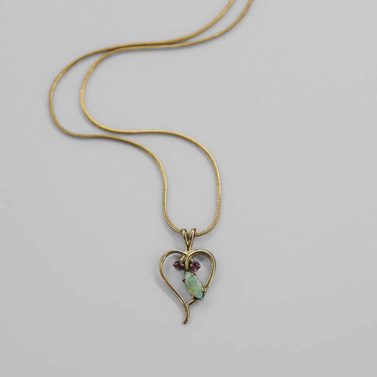 Opal Gold Heart Necklace