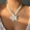Flower Ribbon Necklace