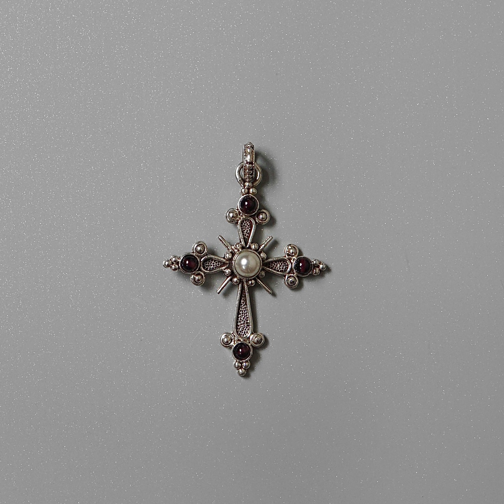 Garnet Pearl Cross