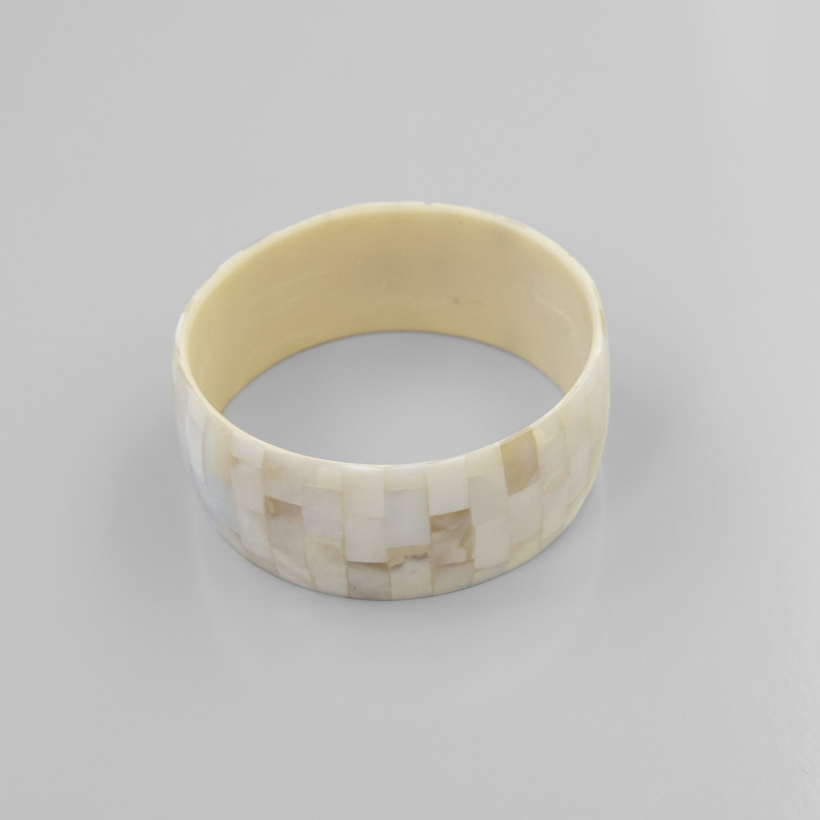 Cream Shell Mosaic Bangle