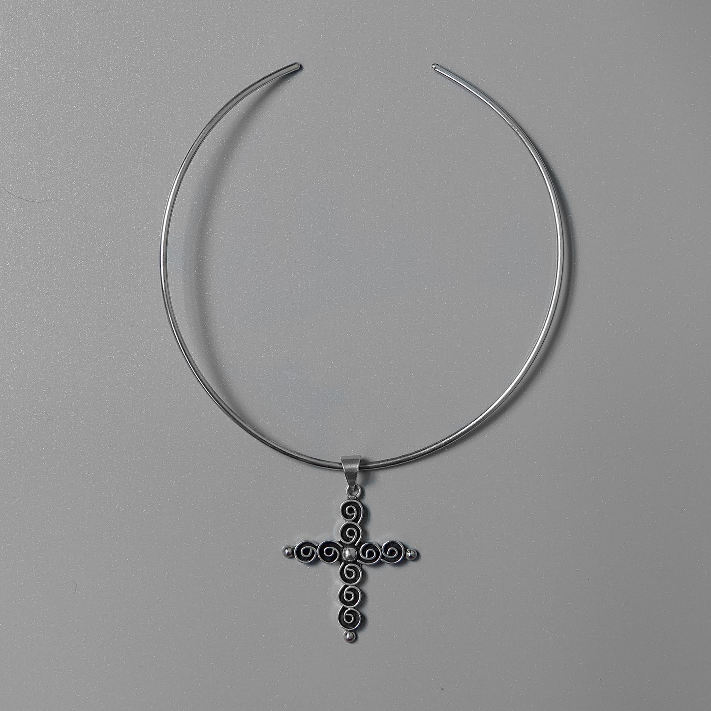 Swirl Cross Collar Necklace
