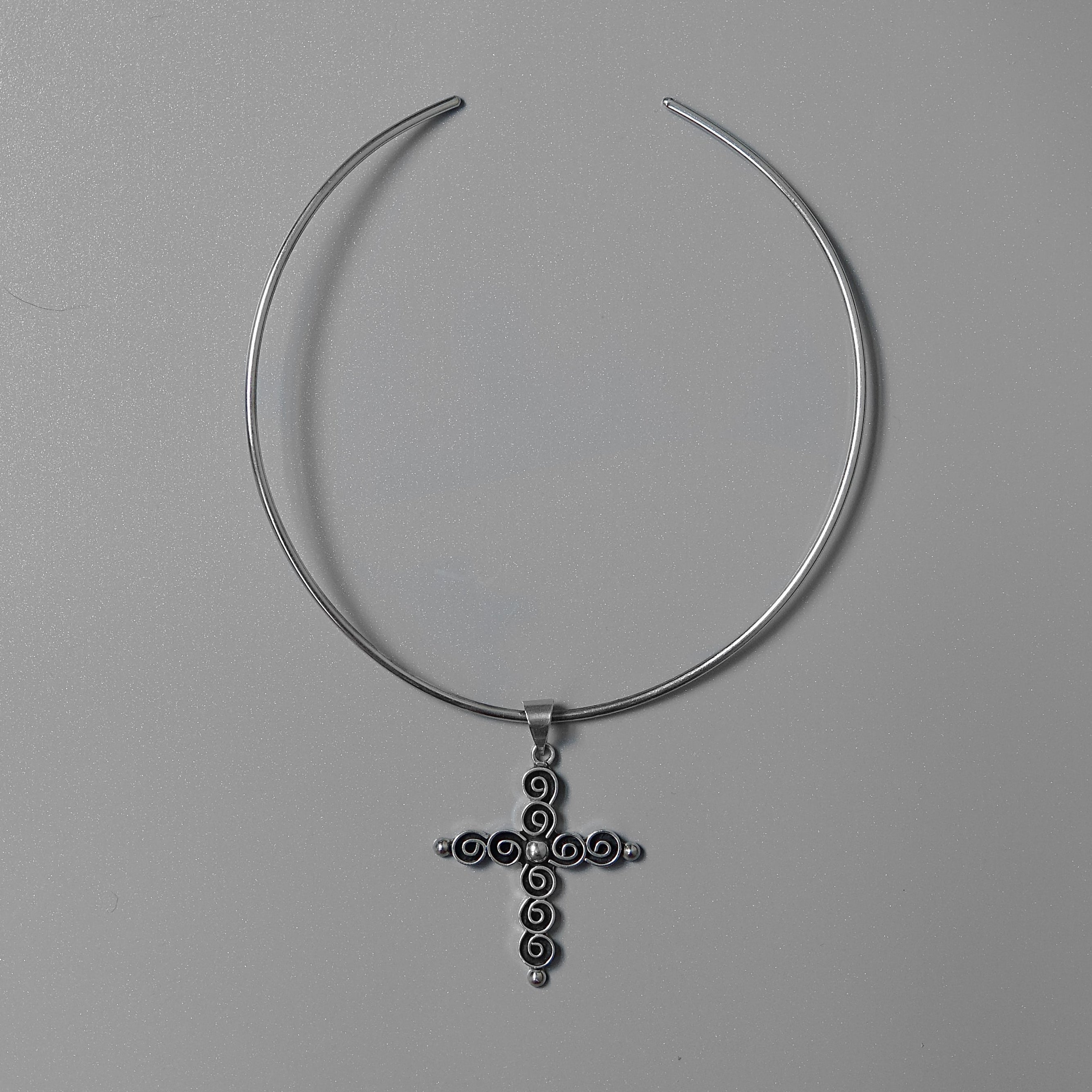 Swirl Cross Collar Necklace