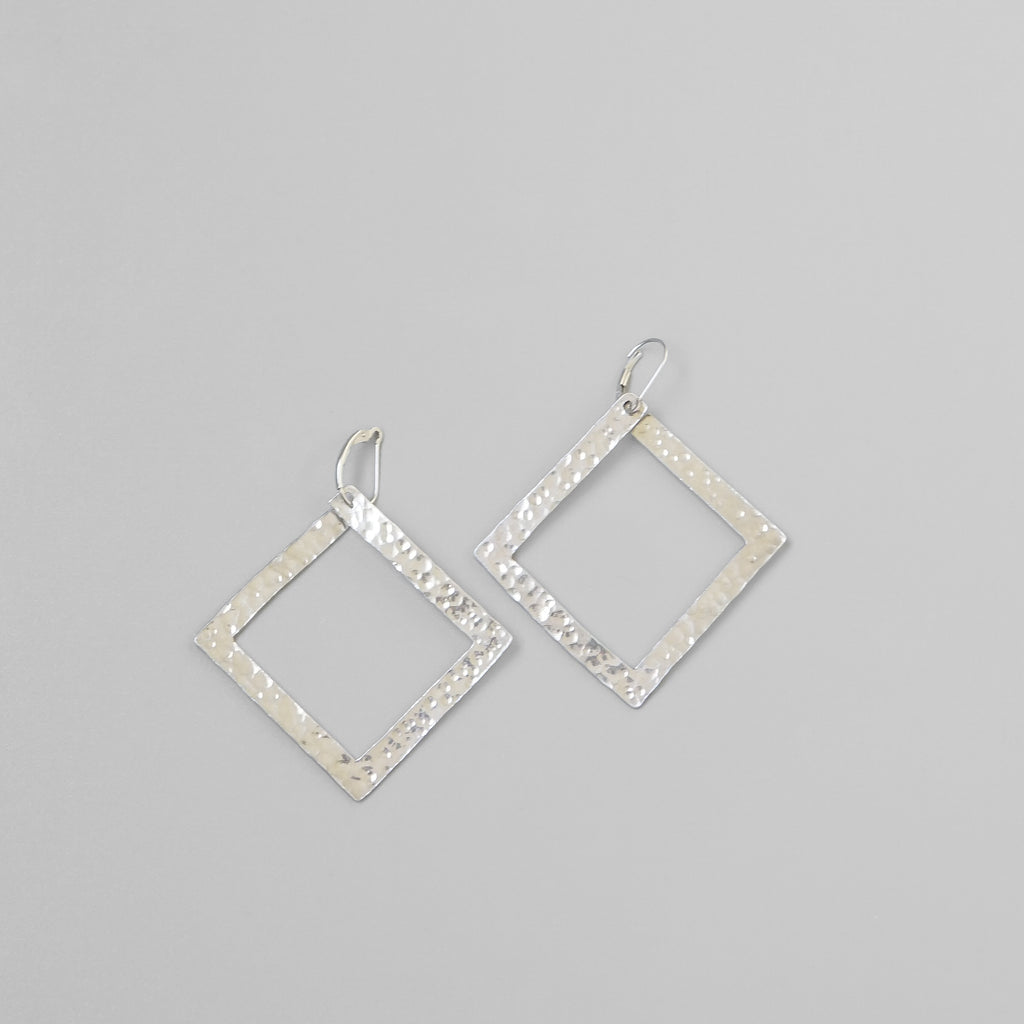 Hammered Square Earrings