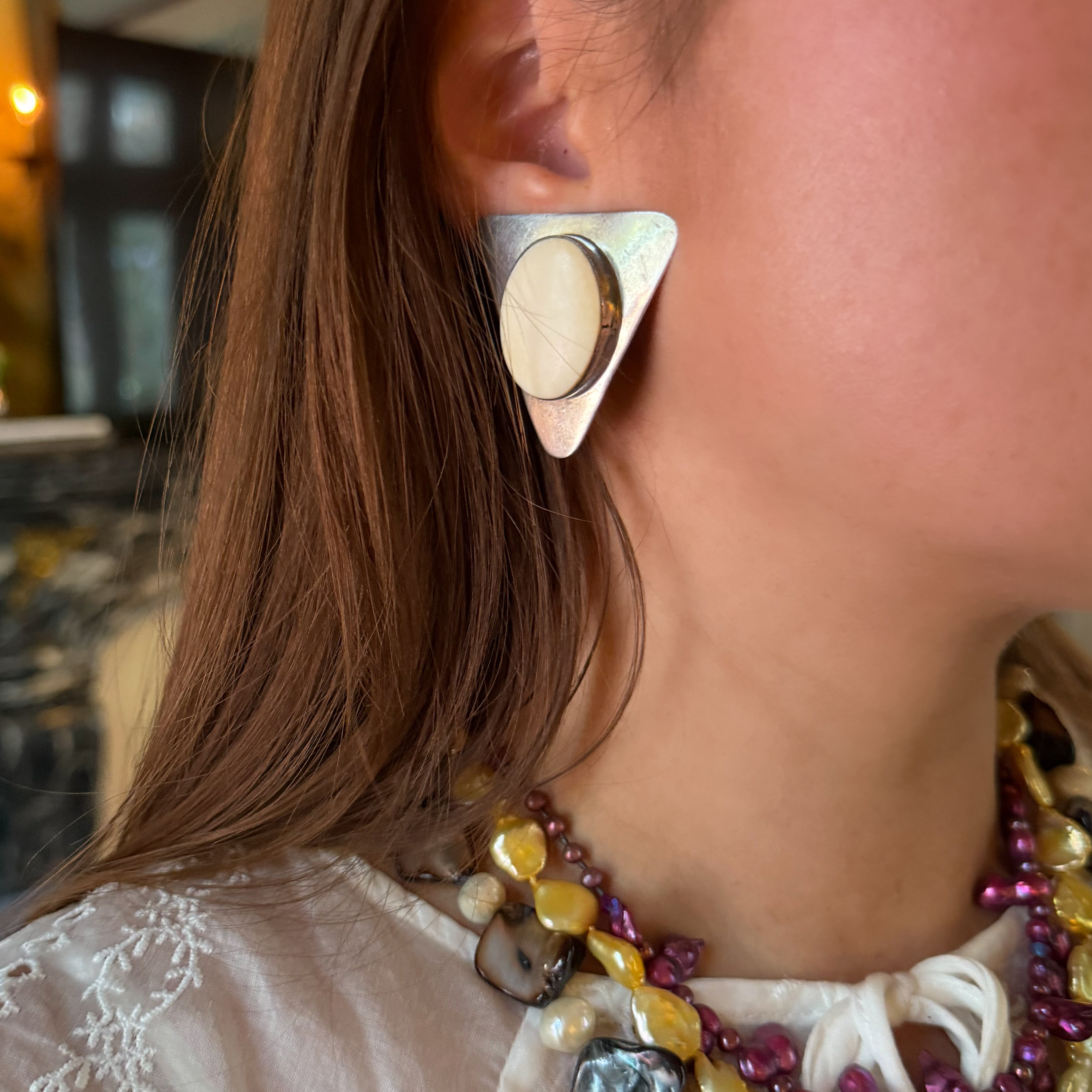 Triangle Clip On Earrings