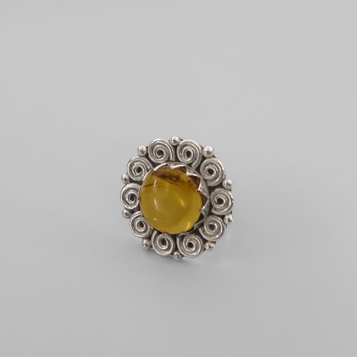 Amber Scroll Ring