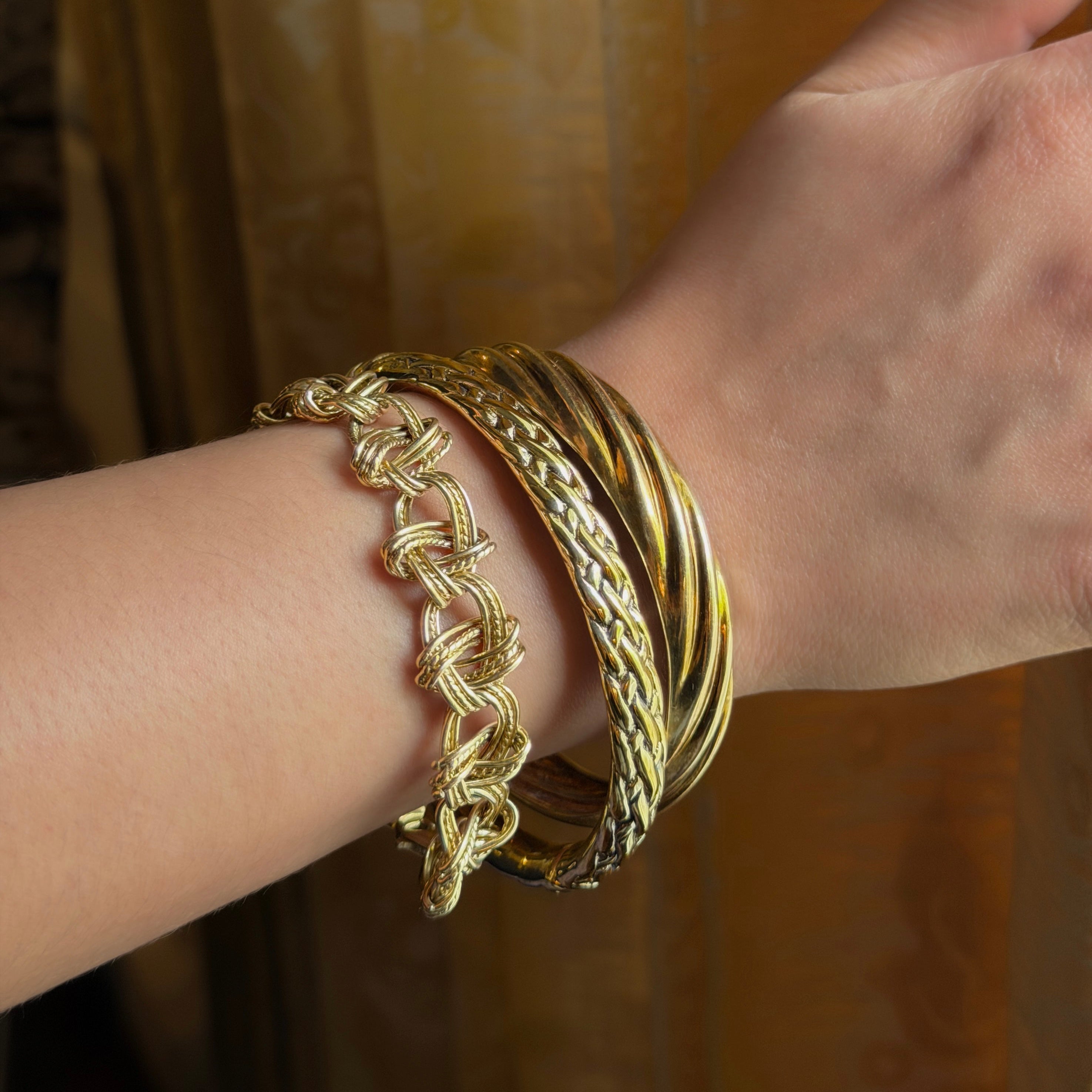 Gold Woven Bangle