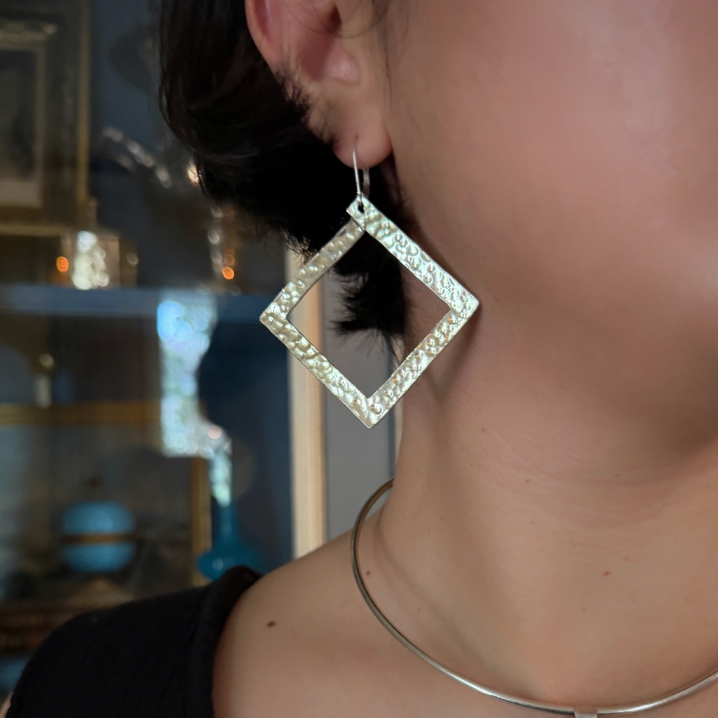 Hammered Square Earrings