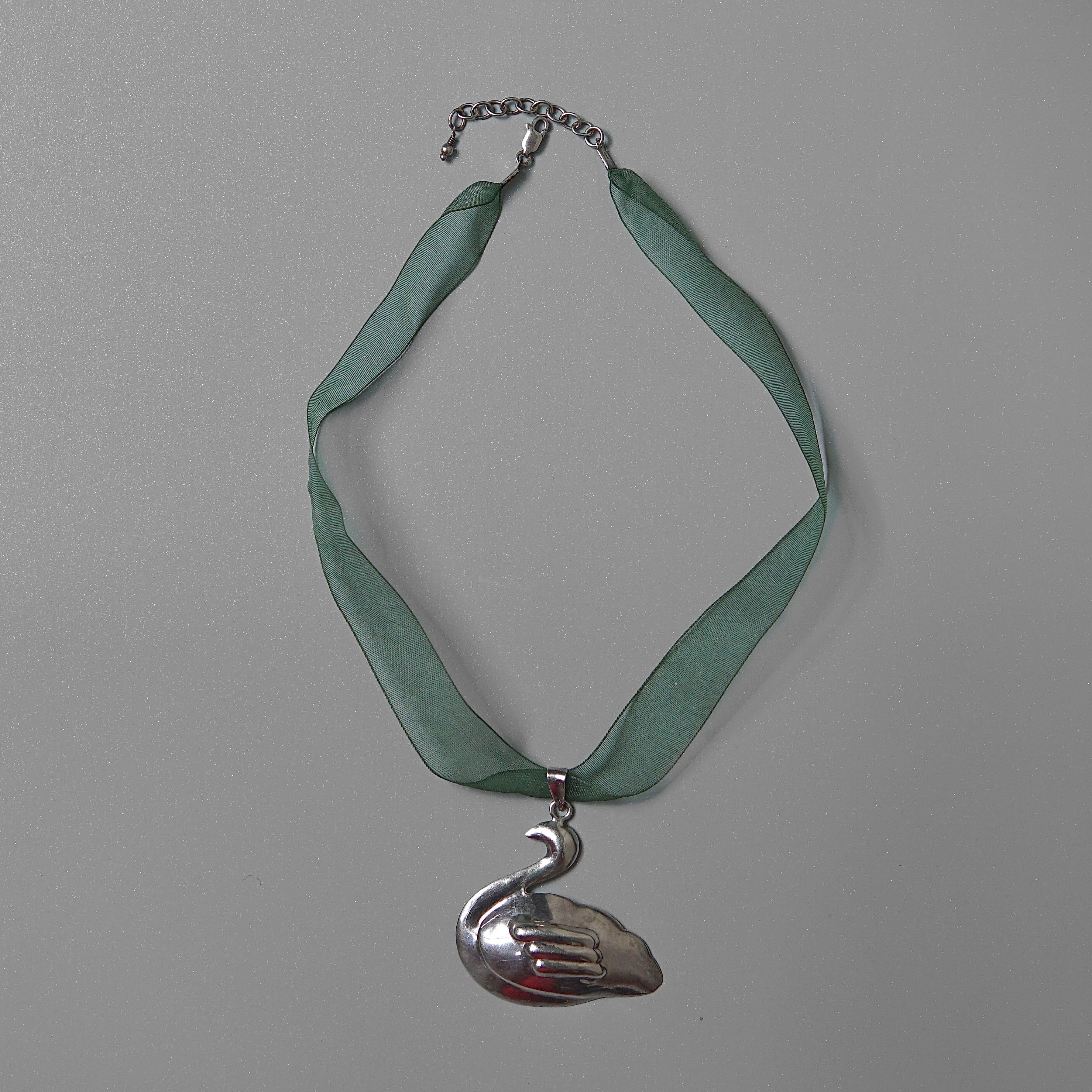 Swan Ribbon Necklace