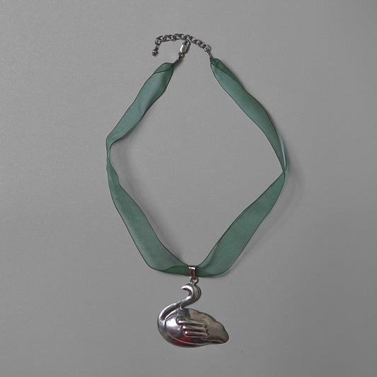 Swan Ribbon Necklace