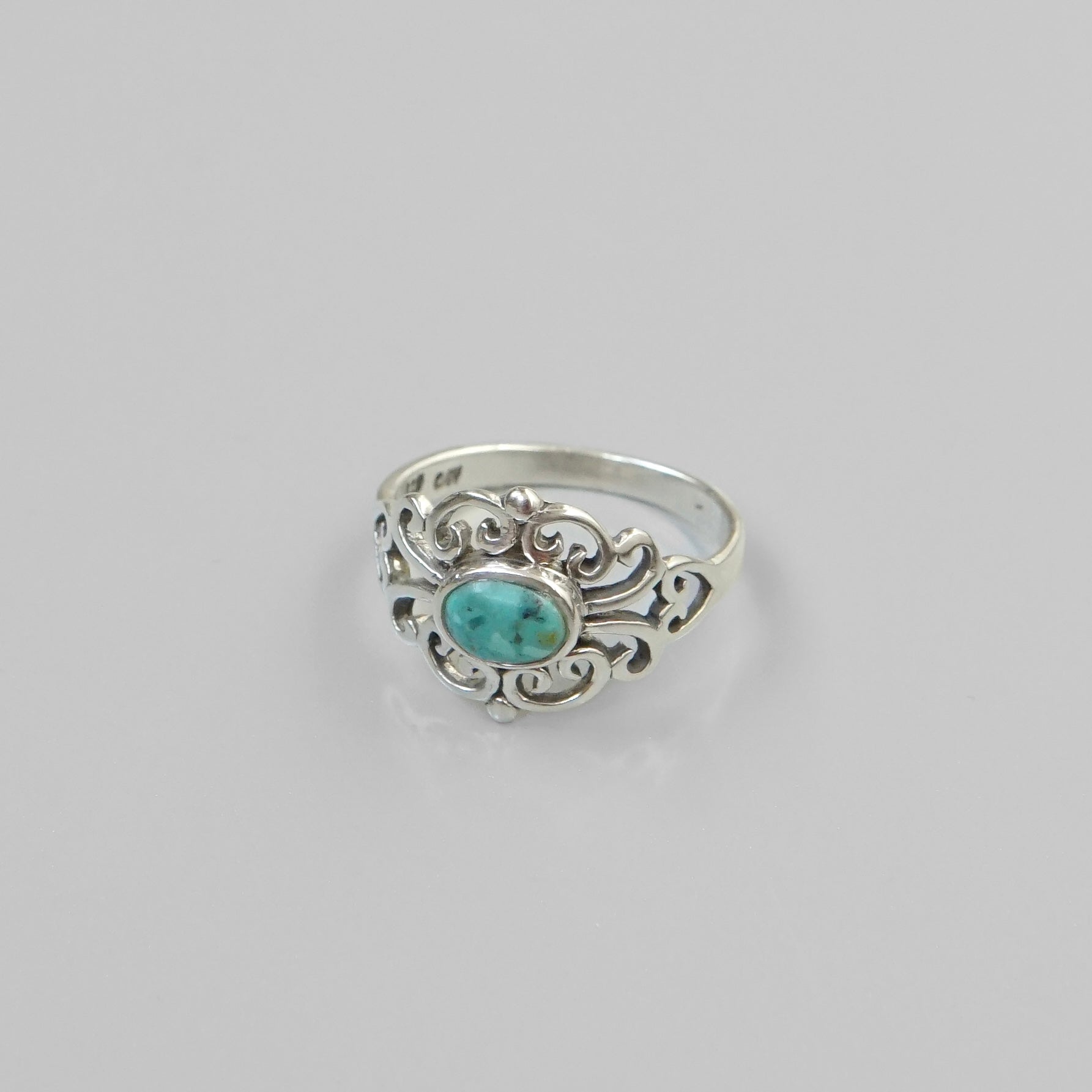 Turquoise Scrollwork Ring
