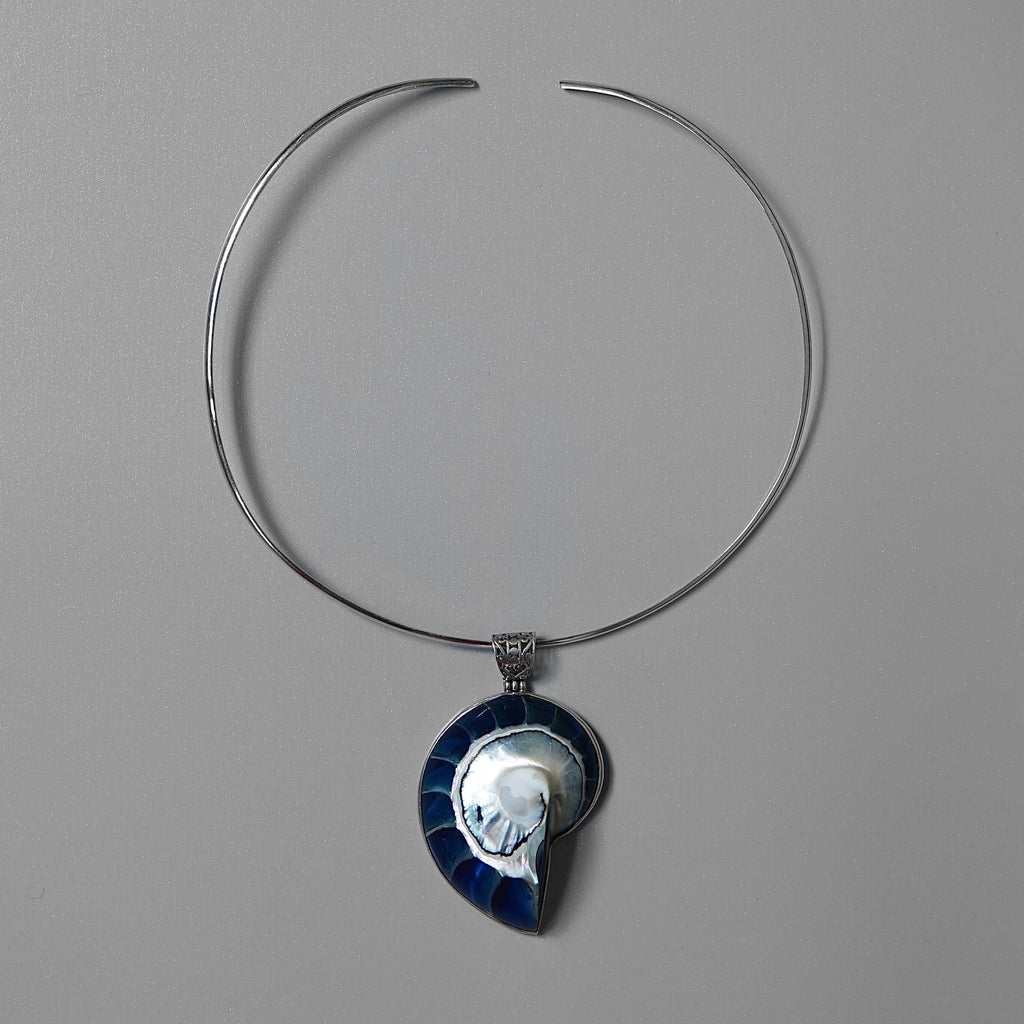 Blue Shell Collar Necklace