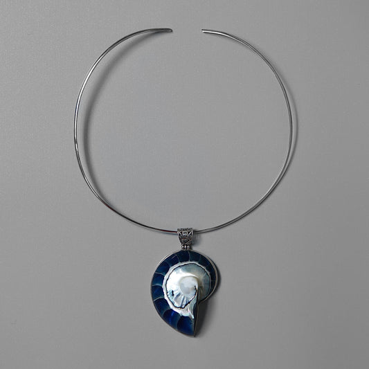 Blue Shell Collar Necklace