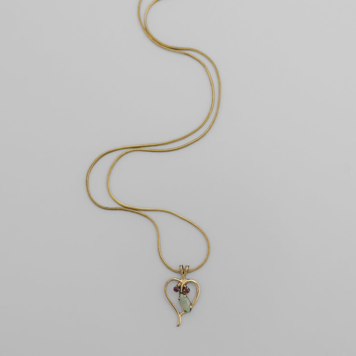 Opal Gold Heart Necklace