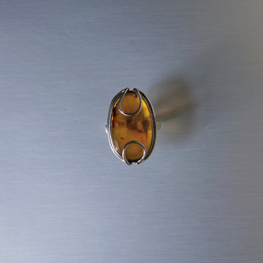SS Amber Ring