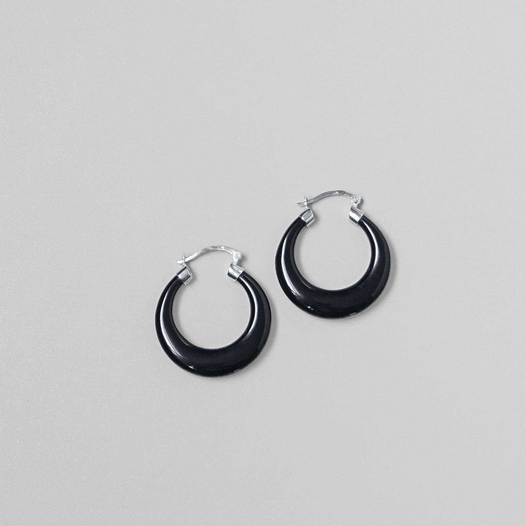 Onyx Hoop Earrings