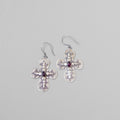 Garnet Cross Earrings